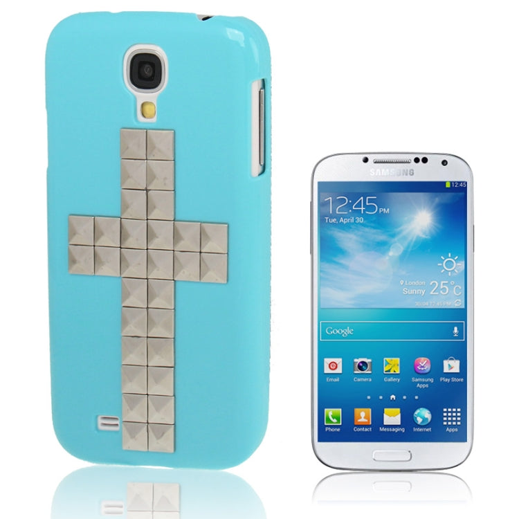 Cross Pattern Diamond Rivet Style Plastic Protective Case for Galaxy S IV / i9500
