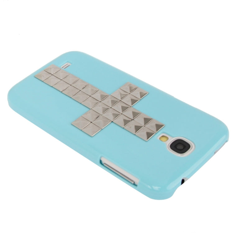 Cross Pattern Diamond Rivet Style Plastic Protective Case for Galaxy S IV / i9500
