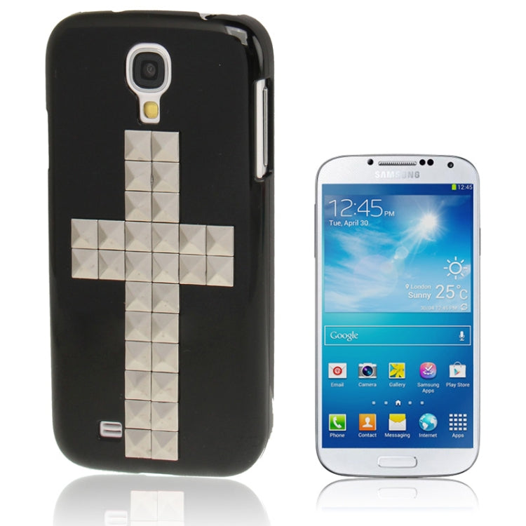 Cross Pattern Diamond Rivet Style Plastic Protective Case for Galaxy S IV / i9500