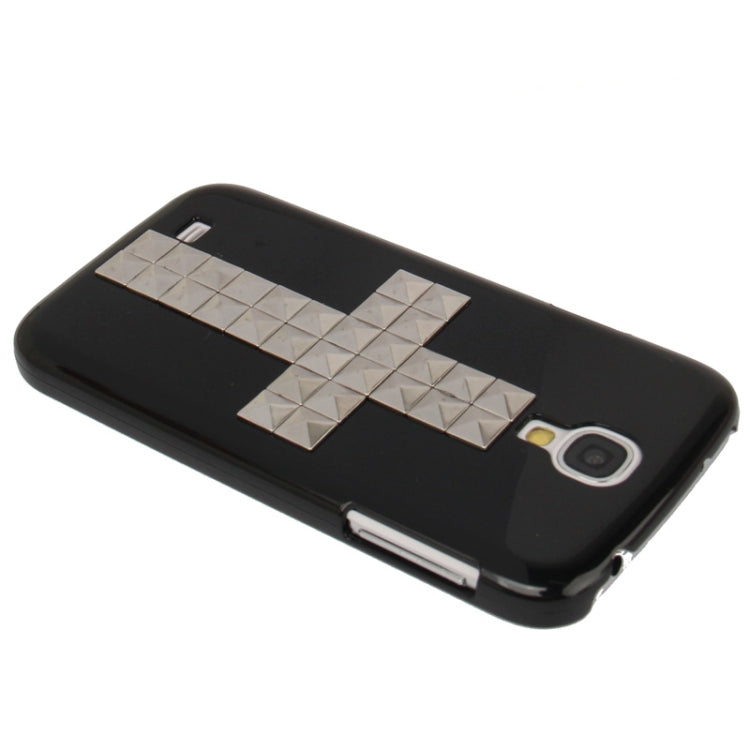Cross Pattern Diamond Rivet Style Plastic Protective Case for Galaxy S IV / i9500