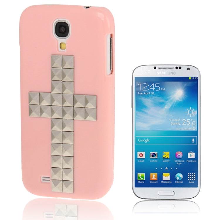 Cross Pattern Diamond Rivet Style Plastic Protective Case for Galaxy S IV / i9500