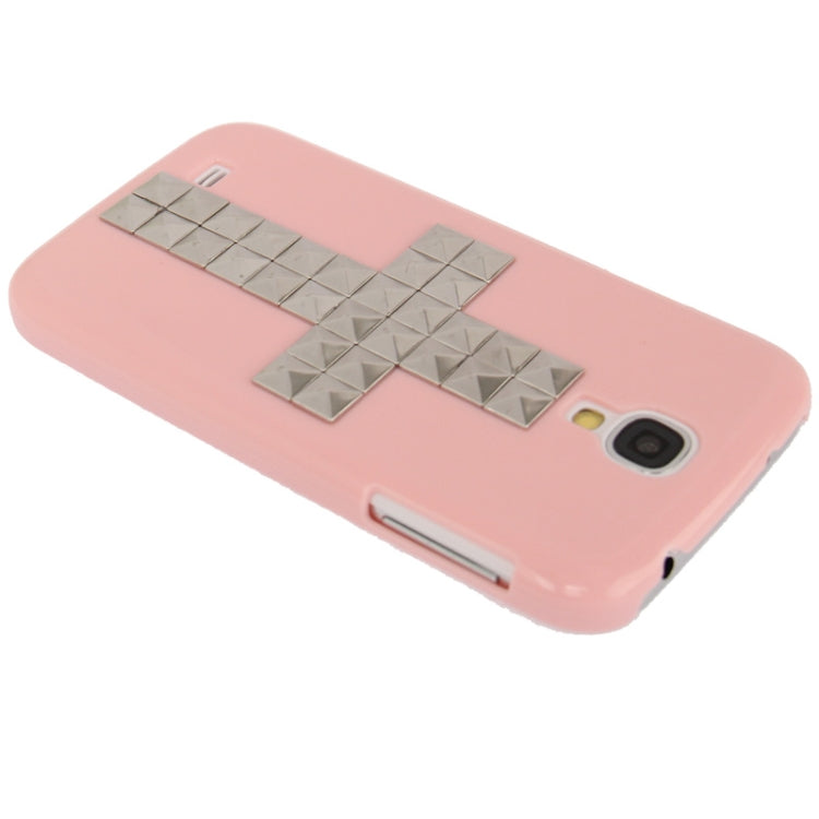 Cross Pattern Diamond Rivet Style Plastic Protective Case for Galaxy S IV / i9500