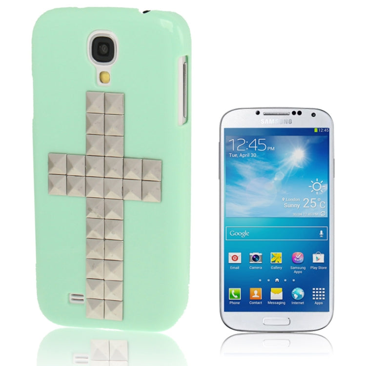 Cross Pattern Diamond Rivet Style Plastic Protective Case for Galaxy S IV / i9500