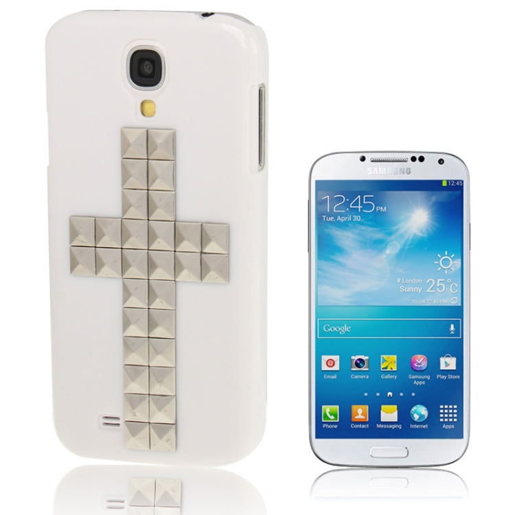 Cross Pattern Diamond Rivet Style Plastic Protective Case for Galaxy S IV / i9500