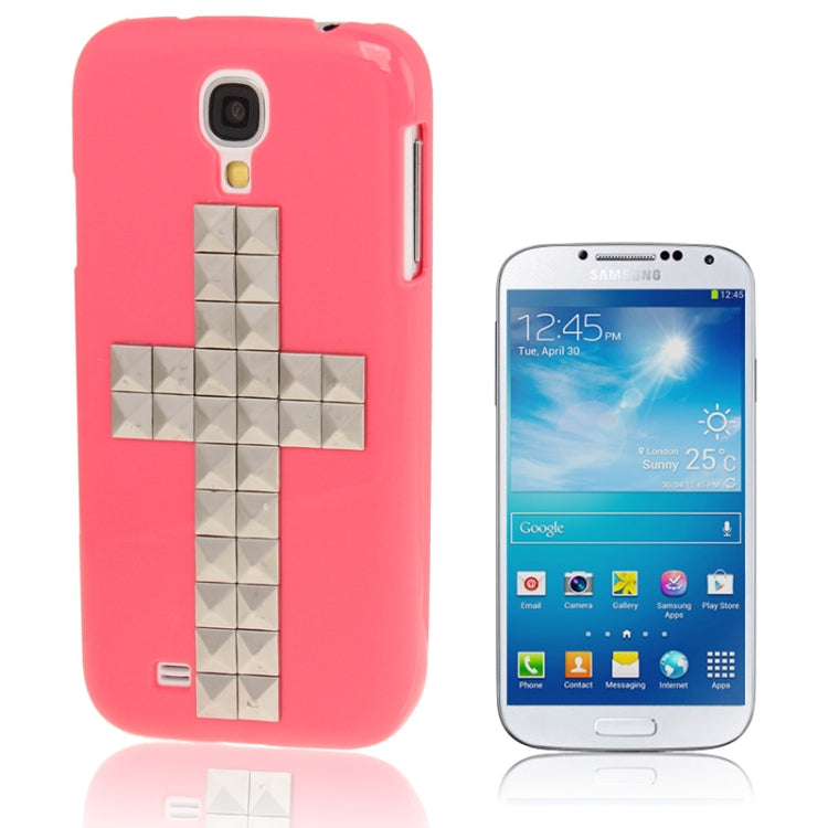 Cross Pattern Diamond Rivet Style Plastic Protective Case for Galaxy S IV / i9500