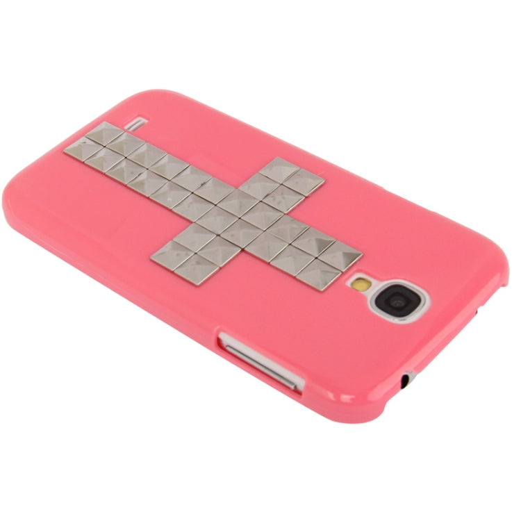 Cross Pattern Diamond Rivet Style Plastic Protective Case for Galaxy S IV / i9500