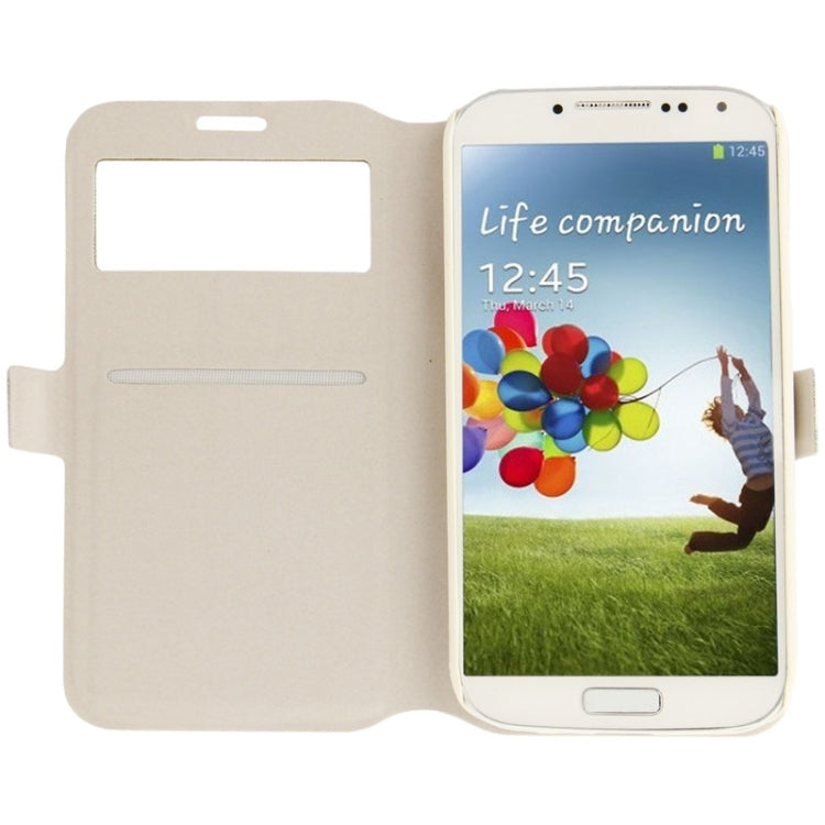 Flowers Pattern Ultra Thin Flip Leather Case with Smart Pocket Caller ID / Sleep / Wake-up Function / Credit Card Slot for Galaxy S IV / i9500
