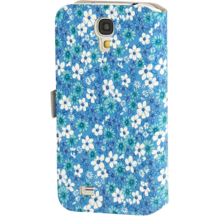 Flowers Pattern Ultra Thin Flip Leather Case with Smart Pocket Caller ID / Sleep / Wake-up Function / Credit Card Slot for Galaxy S IV / i9500