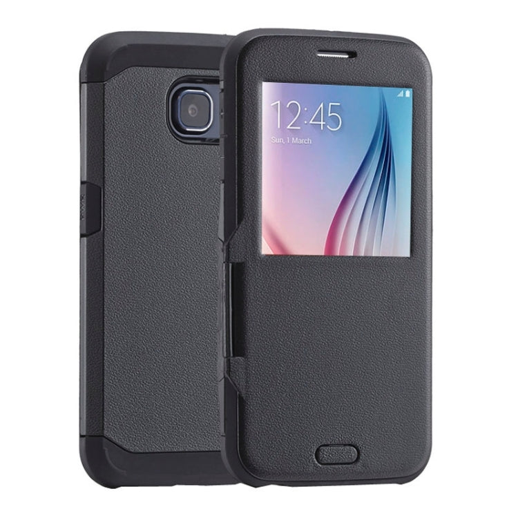 For Galaxy S6 / G920 Litchi Texture Horizontal Flip Smart Case with Call Display ID