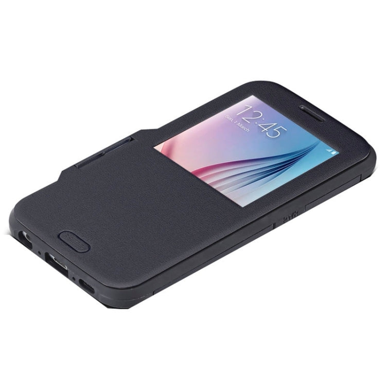 For Galaxy S6 / G920 Litchi Texture Horizontal Flip Smart Case with Call Display ID