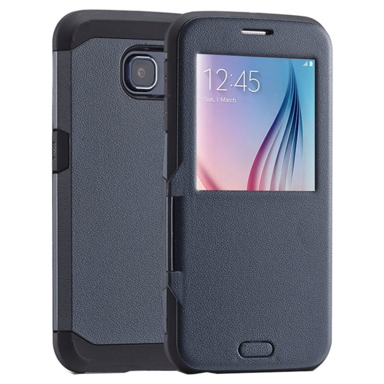 For Galaxy S6 / G920 Litchi Texture Horizontal Flip Smart Case with Call Display ID