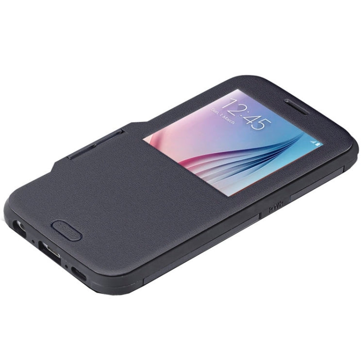 For Galaxy S6 / G920 Litchi Texture Horizontal Flip Smart Case with Call Display ID