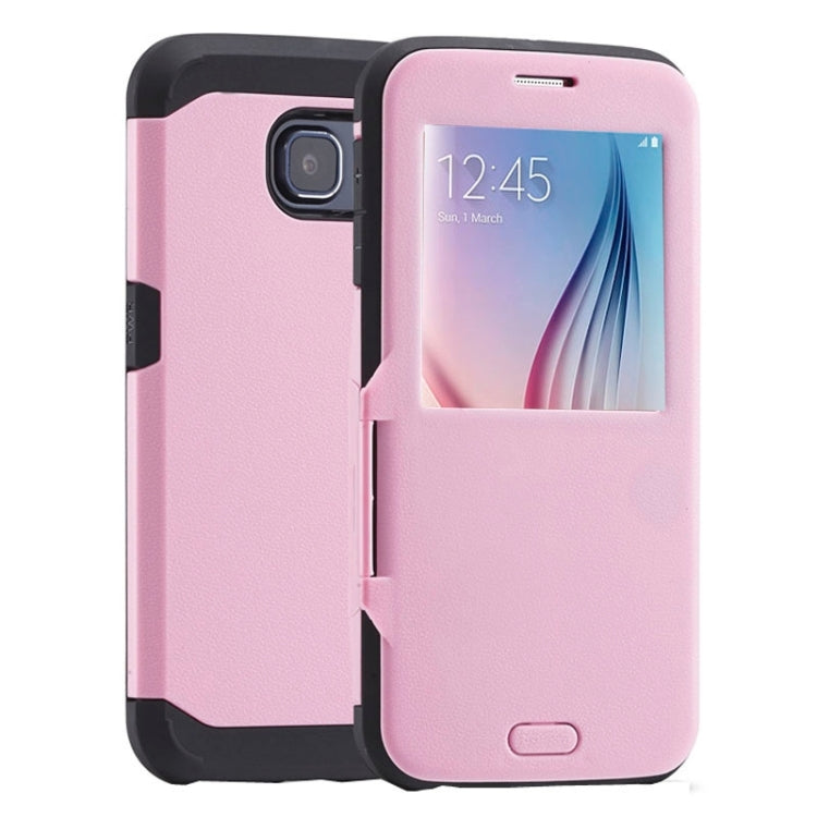 For Galaxy S6 / G920 Litchi Texture Horizontal Flip Smart Case with Call Display ID