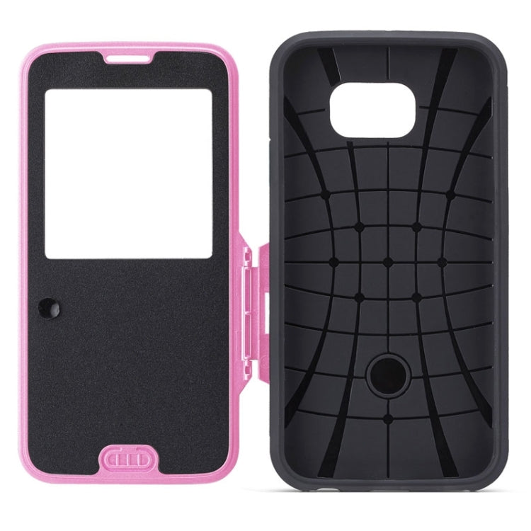 For Galaxy S6 / G920 Litchi Texture Horizontal Flip Smart Case with Call Display ID