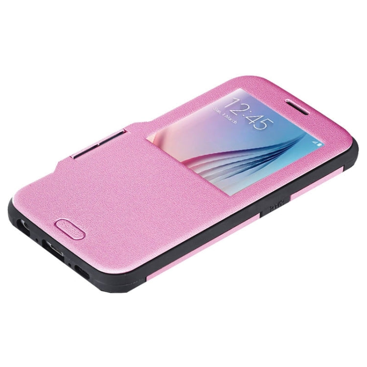 For Galaxy S6 / G920 Litchi Texture Horizontal Flip Smart Case with Call Display ID