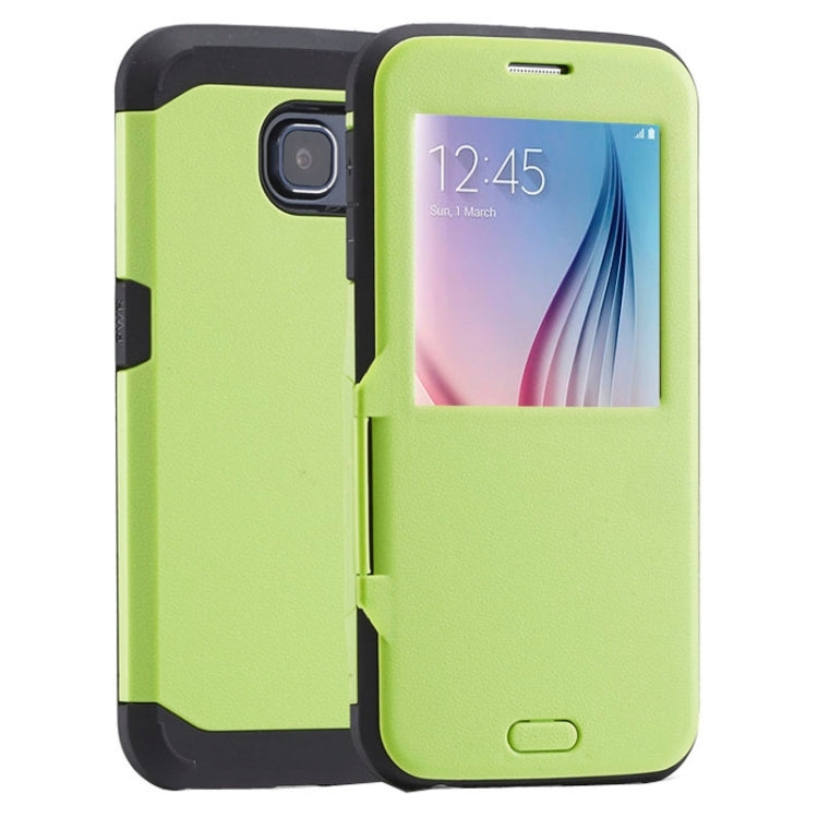 For Galaxy S6 / G920 Litchi Texture Horizontal Flip Smart Case with Call Display ID