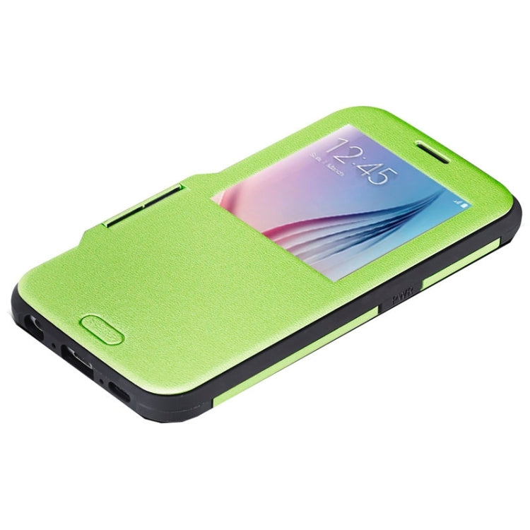 For Galaxy S6 / G920 Litchi Texture Horizontal Flip Smart Case with Call Display ID