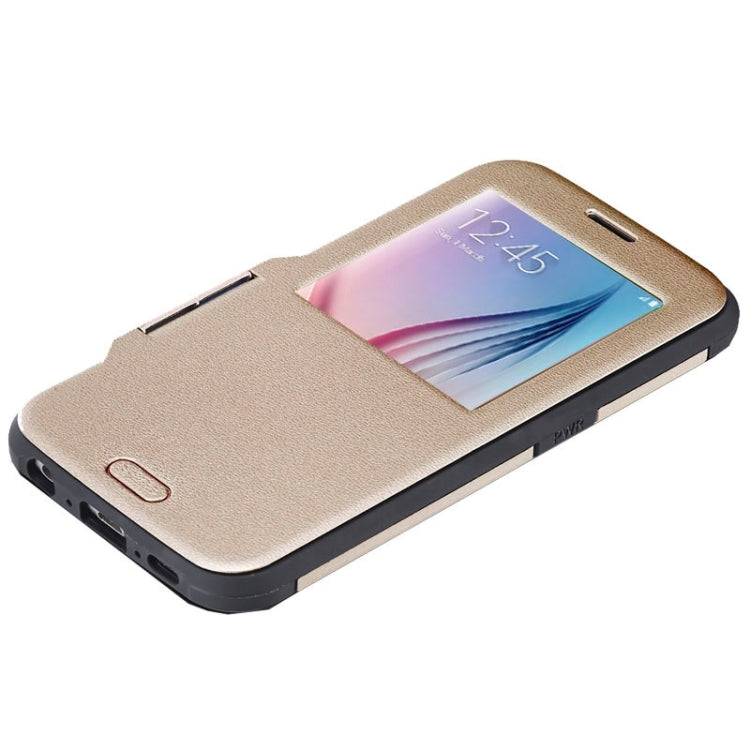 For Galaxy S6 / G920 Litchi Texture Horizontal Flip Smart Case with Call Display ID