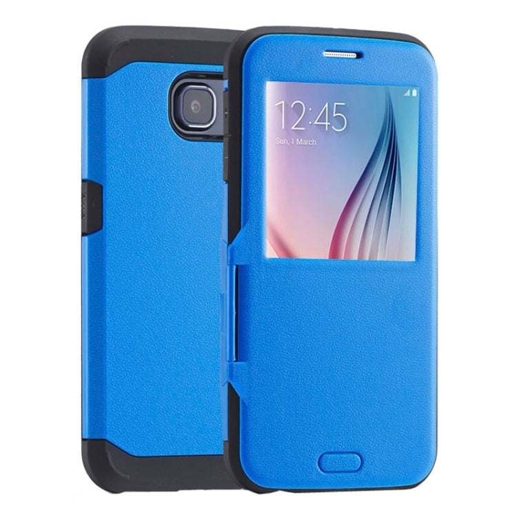 For Galaxy S6 / G920 Litchi Texture Horizontal Flip Smart Case with Call Display ID