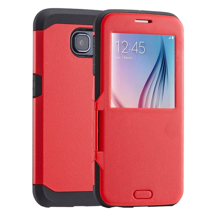 For Galaxy S6 / G920 Litchi Texture Horizontal Flip Smart Case with Call Display ID