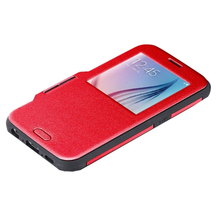 For Galaxy S6 / G920 Litchi Texture Horizontal Flip Smart Case with Call Display ID