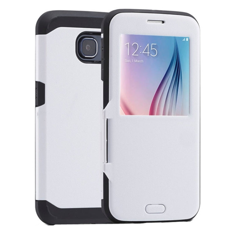 For Galaxy S6 / G920 Litchi Texture Horizontal Flip Smart Case with Call Display ID