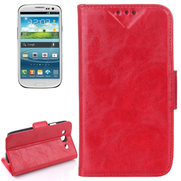 Oil Leather Case with Credit Card Slot & Holder for Galaxy SIII / i9300