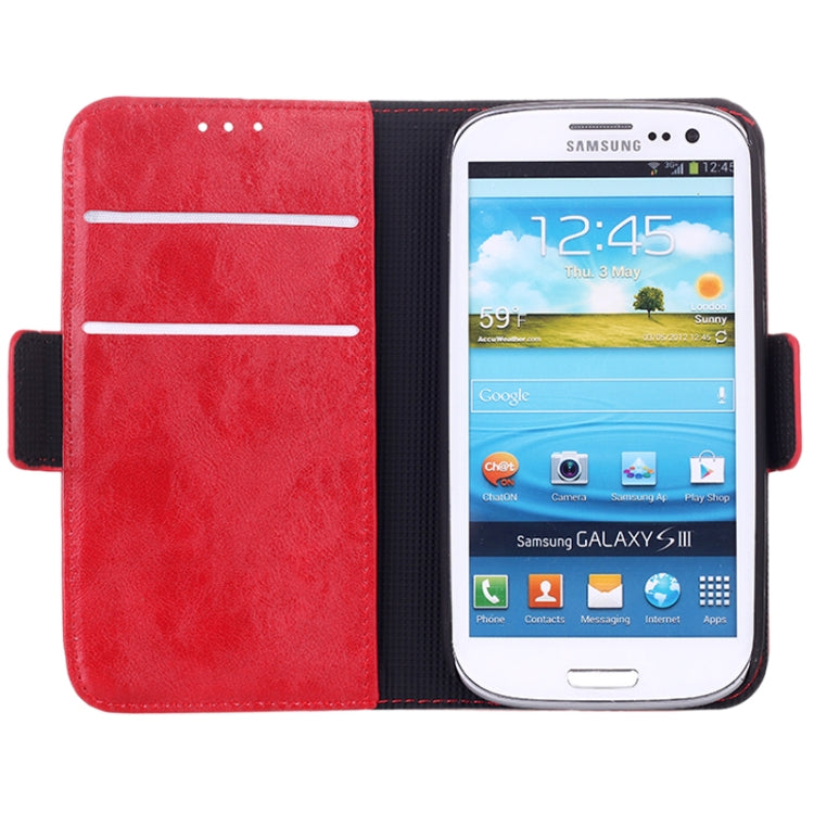 Oil Leather Case with Credit Card Slot & Holder for Galaxy SIII / i9300