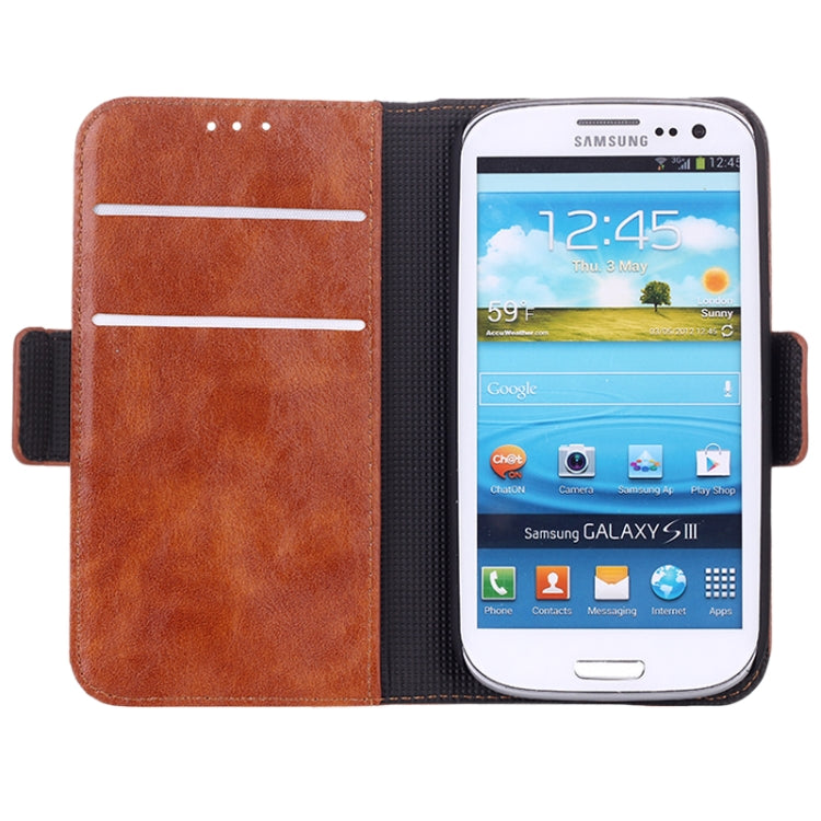 Oil Leather Case with Credit Card Slot & Holder for Galaxy SIII / i9300
