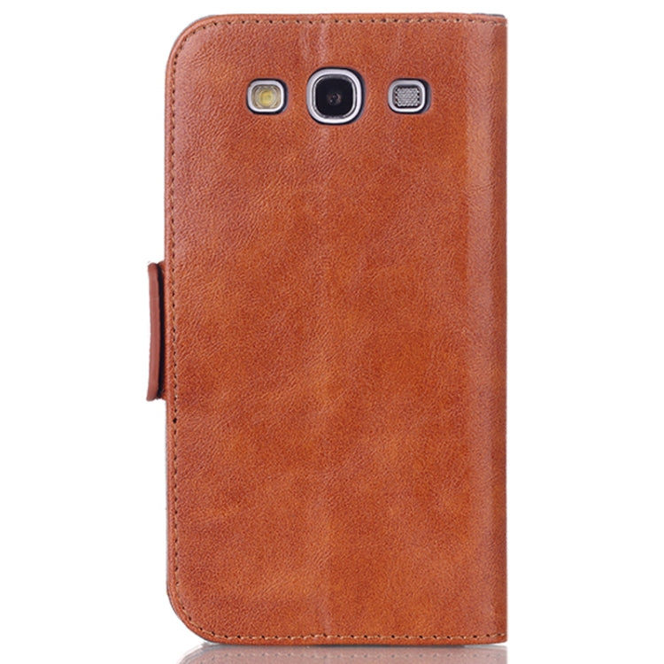 Oil Leather Case with Credit Card Slot & Holder for Galaxy SIII / i9300