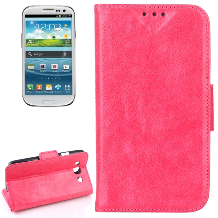 Oil Leather Case with Credit Card Slot & Holder for Galaxy SIII / i9300