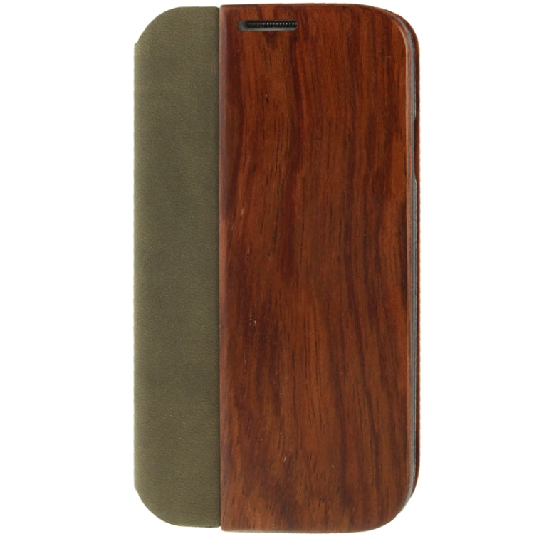 Cherry Wood Magnet Frosting Patch Horizontal Flip Leather Case  for Galaxy S IV / i9500