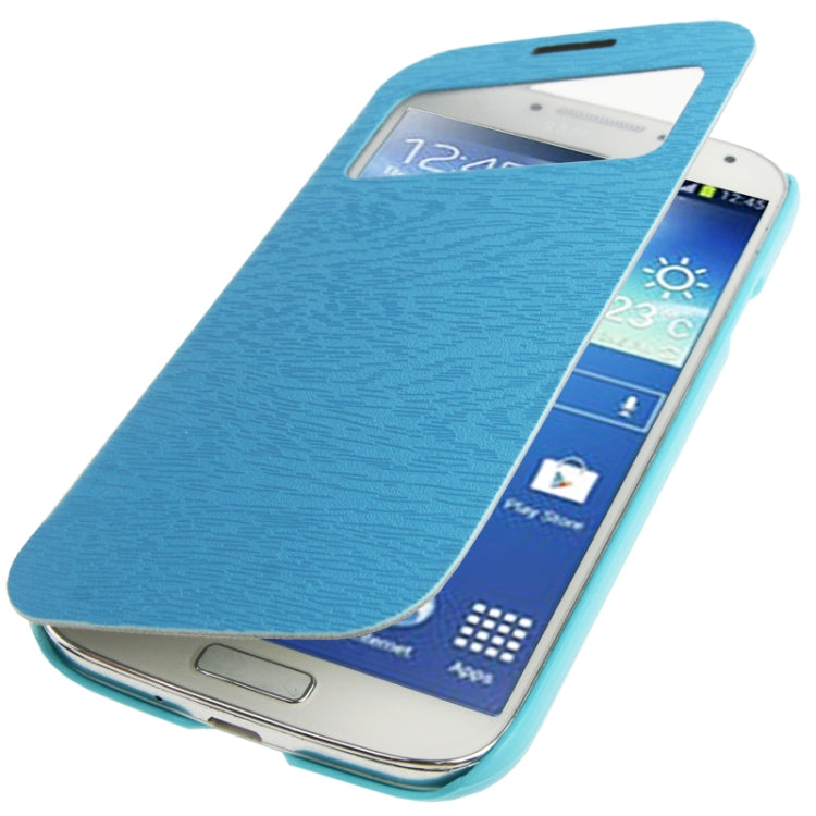 Nature Texture Horizontal Flip Leather Case with Call Display ID for Galaxy S IV / i9500