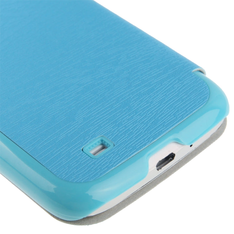 Nature Texture Horizontal Flip Leather Case with Call Display ID for Galaxy S IV / i9500