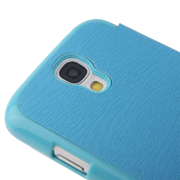 Nature Texture Horizontal Flip Leather Case with Call Display ID for Galaxy S IV / i9500