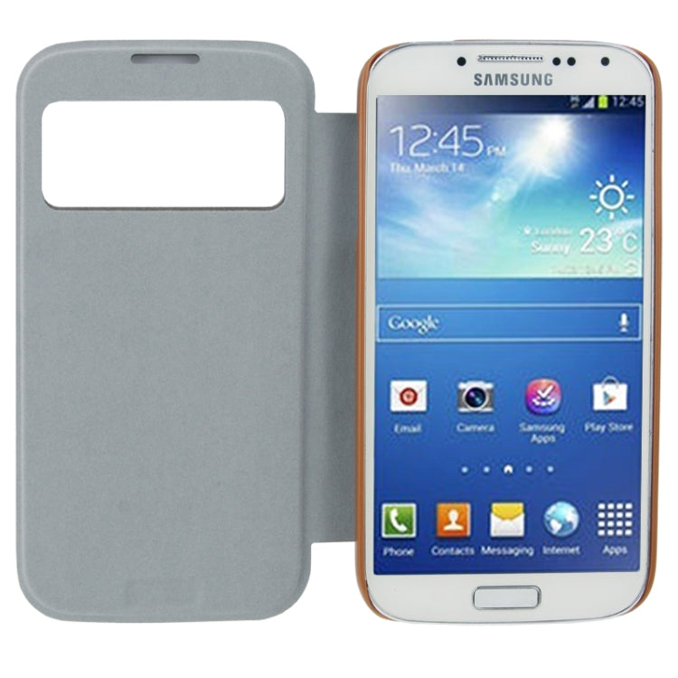 Nature Texture Horizontal Flip Leather Case with Call Display ID for Galaxy S IV / i9500