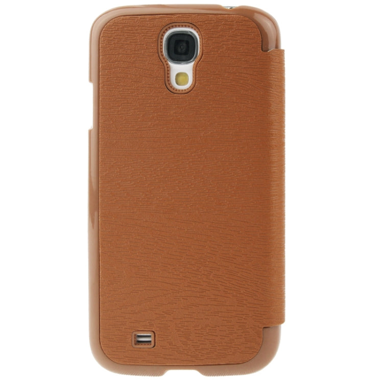 Nature Texture Horizontal Flip Leather Case with Call Display ID for Galaxy S IV / i9500