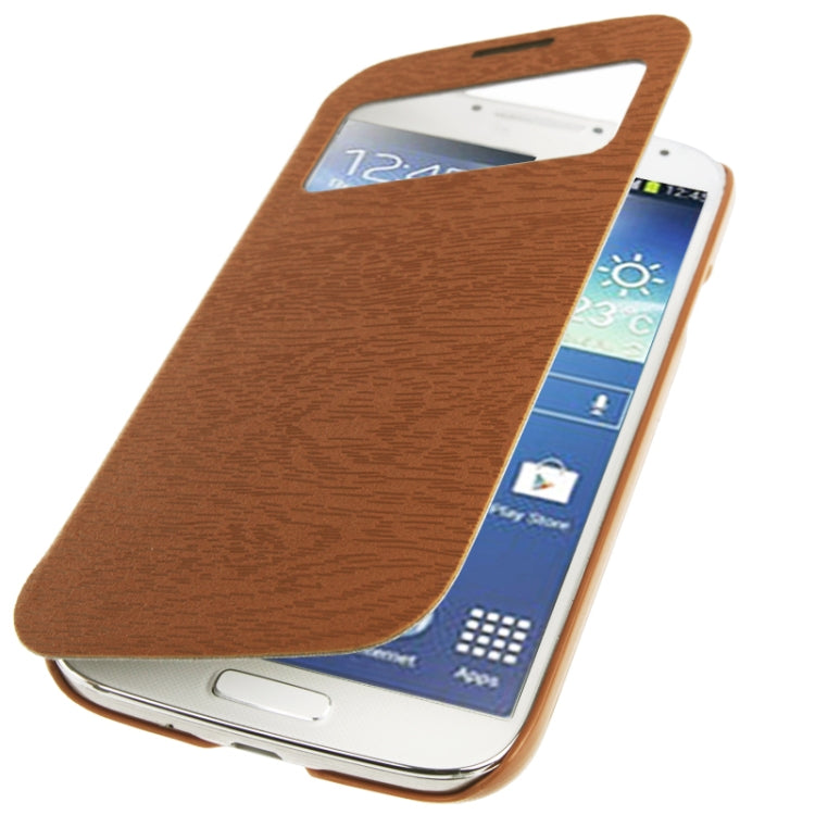 Nature Texture Horizontal Flip Leather Case with Call Display ID for Galaxy S IV / i9500