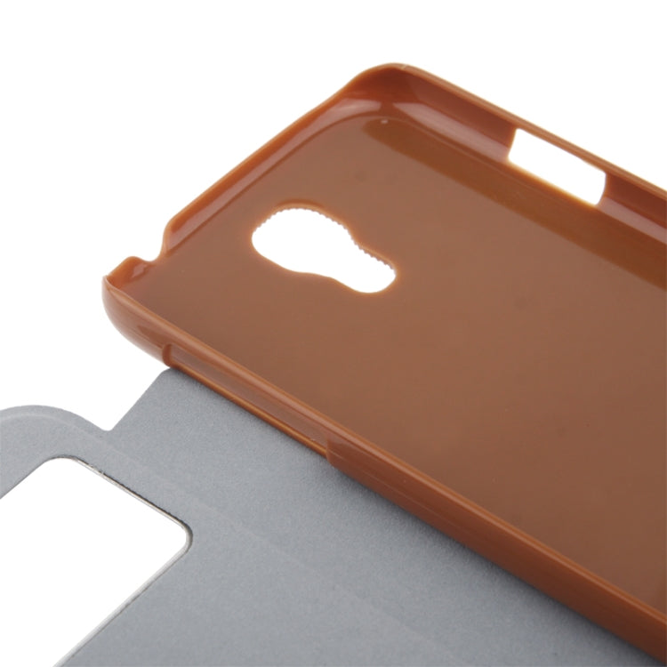 Nature Texture Horizontal Flip Leather Case with Call Display ID for Galaxy S IV / i9500
