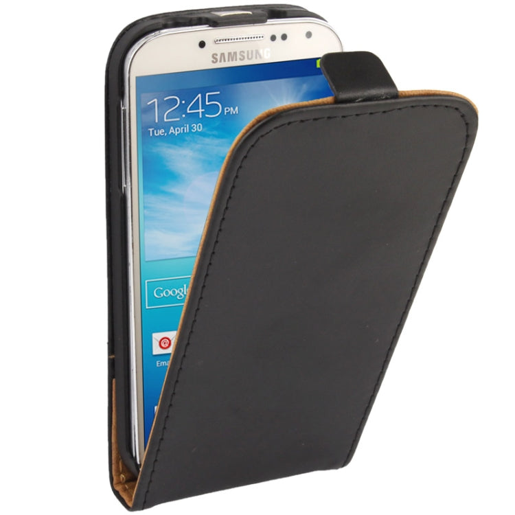 Vertical Flip Soft Leather Case for Galaxy S IV  / i9500(Black)
