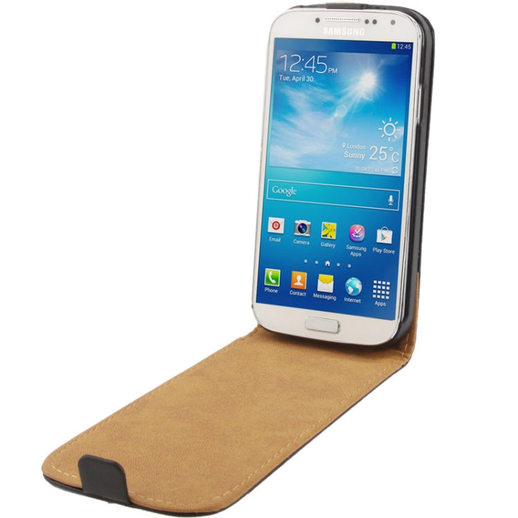 Vertical Flip Soft Leather Case for Galaxy S IV  / i9500(Black)