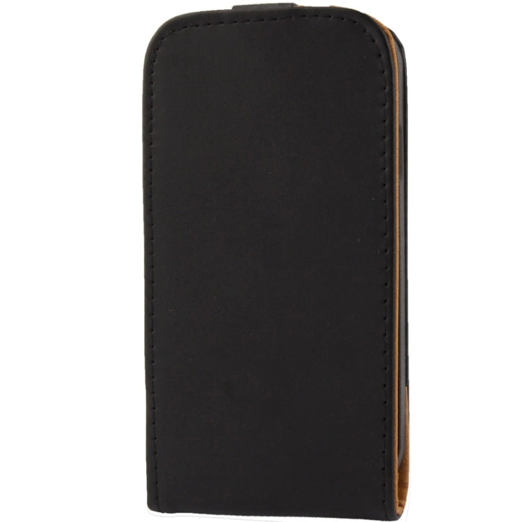 Vertical Flip Soft Leather Case for Galaxy S IV  / i9500(Black)