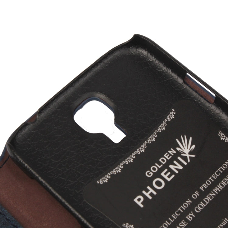 Retro Nubuck Leather Case with Holder and Credit Card Slots for Galaxy S IV / i9500(Dark Blue)