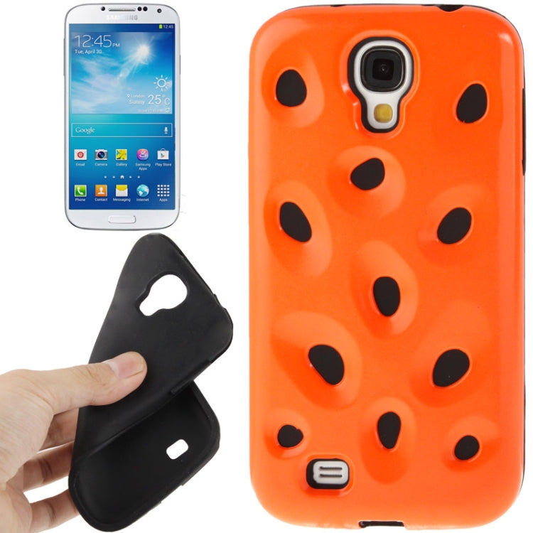 Hollow Watermelon Style Plastic + Black Silicone Combination Case for Galaxy S IV / i9500
