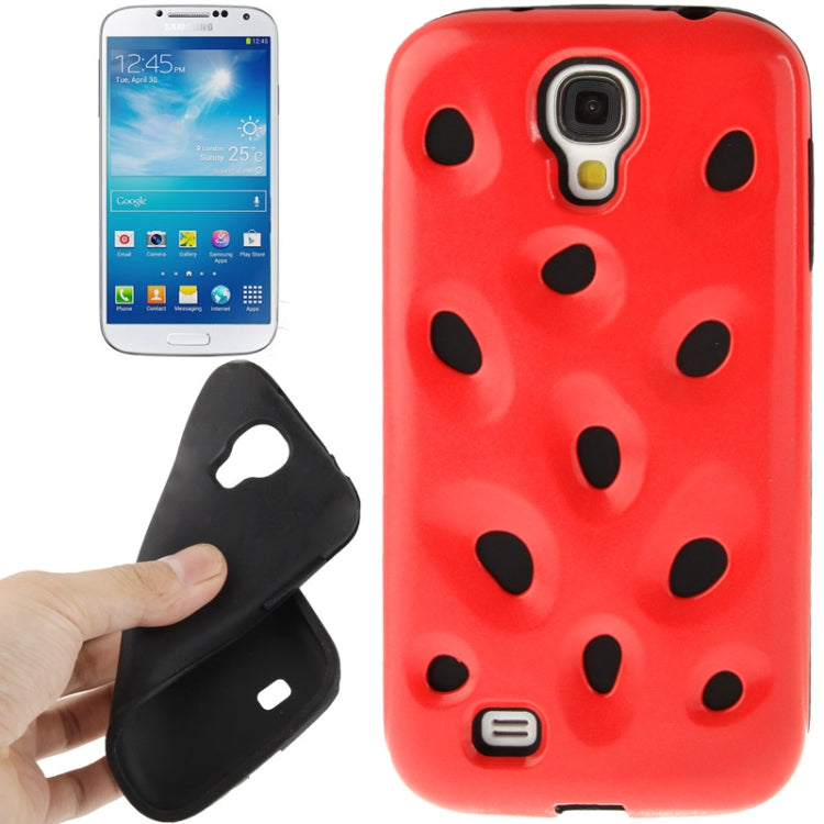 Hollow Watermelon Style Plastic + Black Silicone Combination Case for Galaxy S IV / i9500