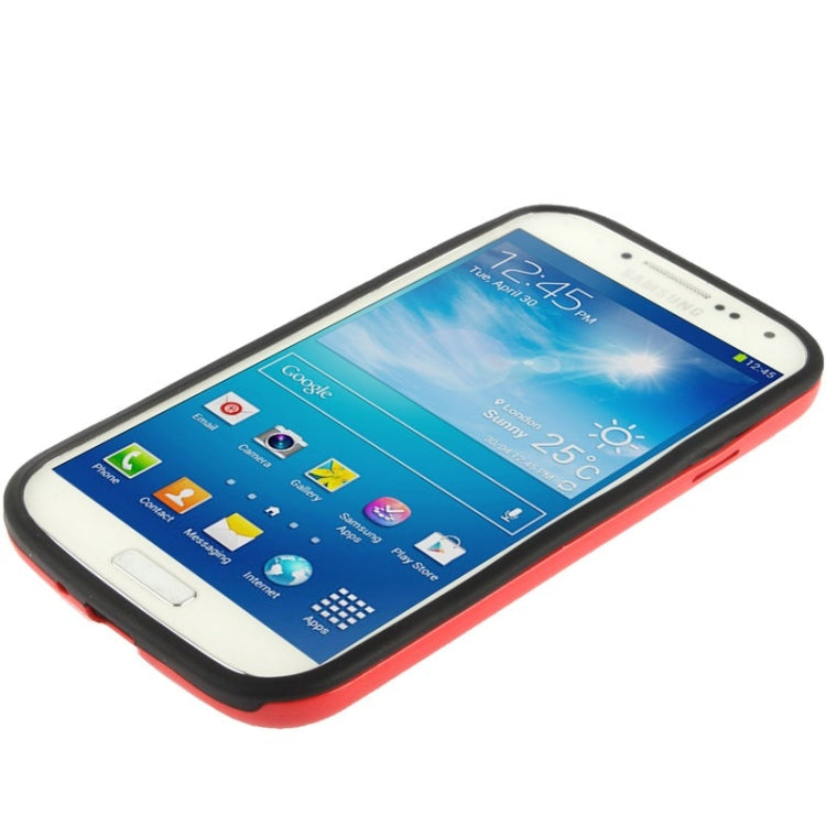 Hollow Watermelon Style Plastic + Black Silicone Combination Case for Galaxy S IV / i9500