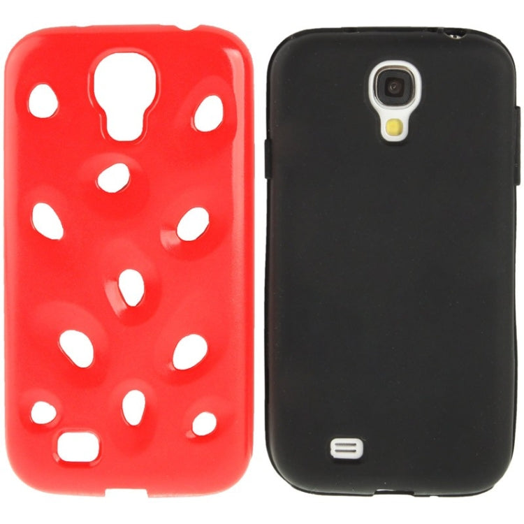 Hollow Watermelon Style Plastic + Black Silicone Combination Case for Galaxy S IV / i9500