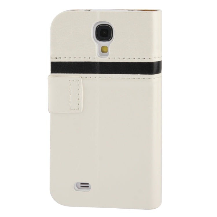 2-color Fine Sheepskin Texture Flip Leather Case with Credit Card Slots & Holder for Galaxy S IV / i9500(White)