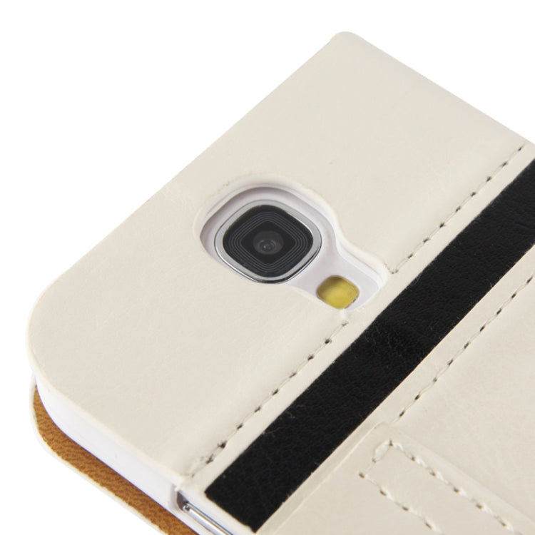 2-color Fine Sheepskin Texture Flip Leather Case with Credit Card Slots & Holder for Galaxy S IV / i9500(White)