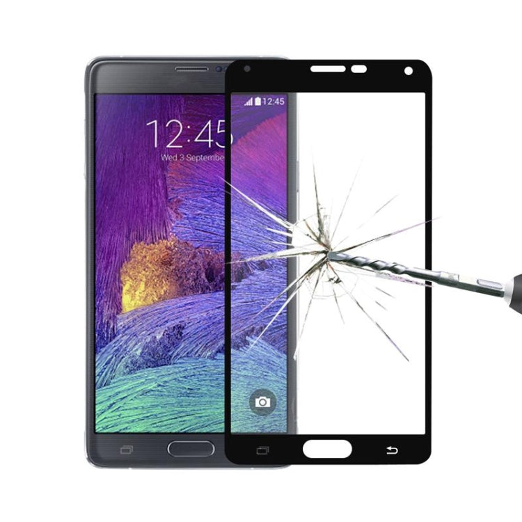 0.3mm 2.5D Explosion-proof Colorized Tempered Glass Silk-screen Full Screen Film for Galaxy Note 4 / N910